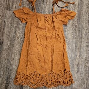 Madewell Terracotta Off-Shoulder Dress Size XXS